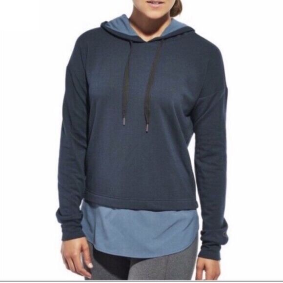 Calia blue two toned effortless hooded sweatshirt  size M - Picture 1 of 5